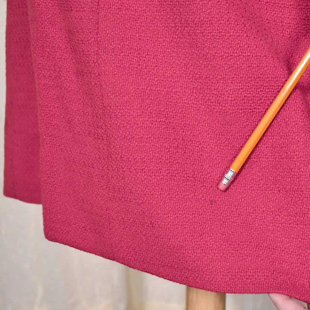 1960s Raspberry Wool Skirt Suit