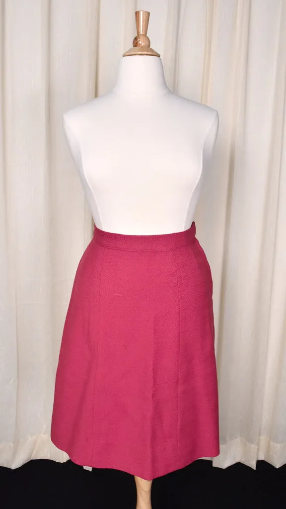 1960s Raspberry Wool Skirt Suit