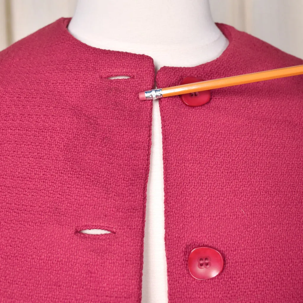 1960s Raspberry Wool Skirt Suit