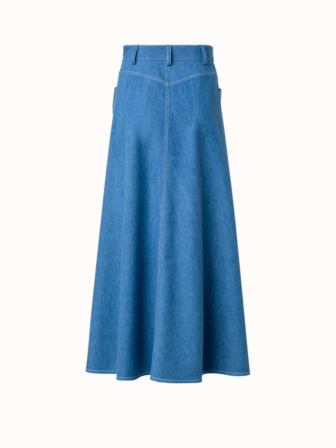 A-Line Midi Denim Skirt