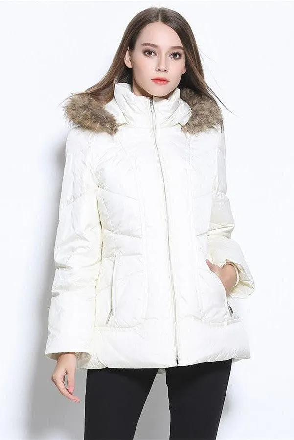 America Style Plus Size Winter White Down Coat Down Jacket D8