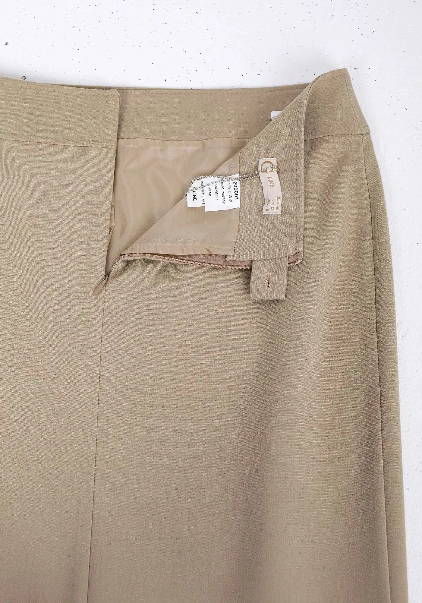 Beige Maxi Back Slitted Pencil Skirt - G-Line