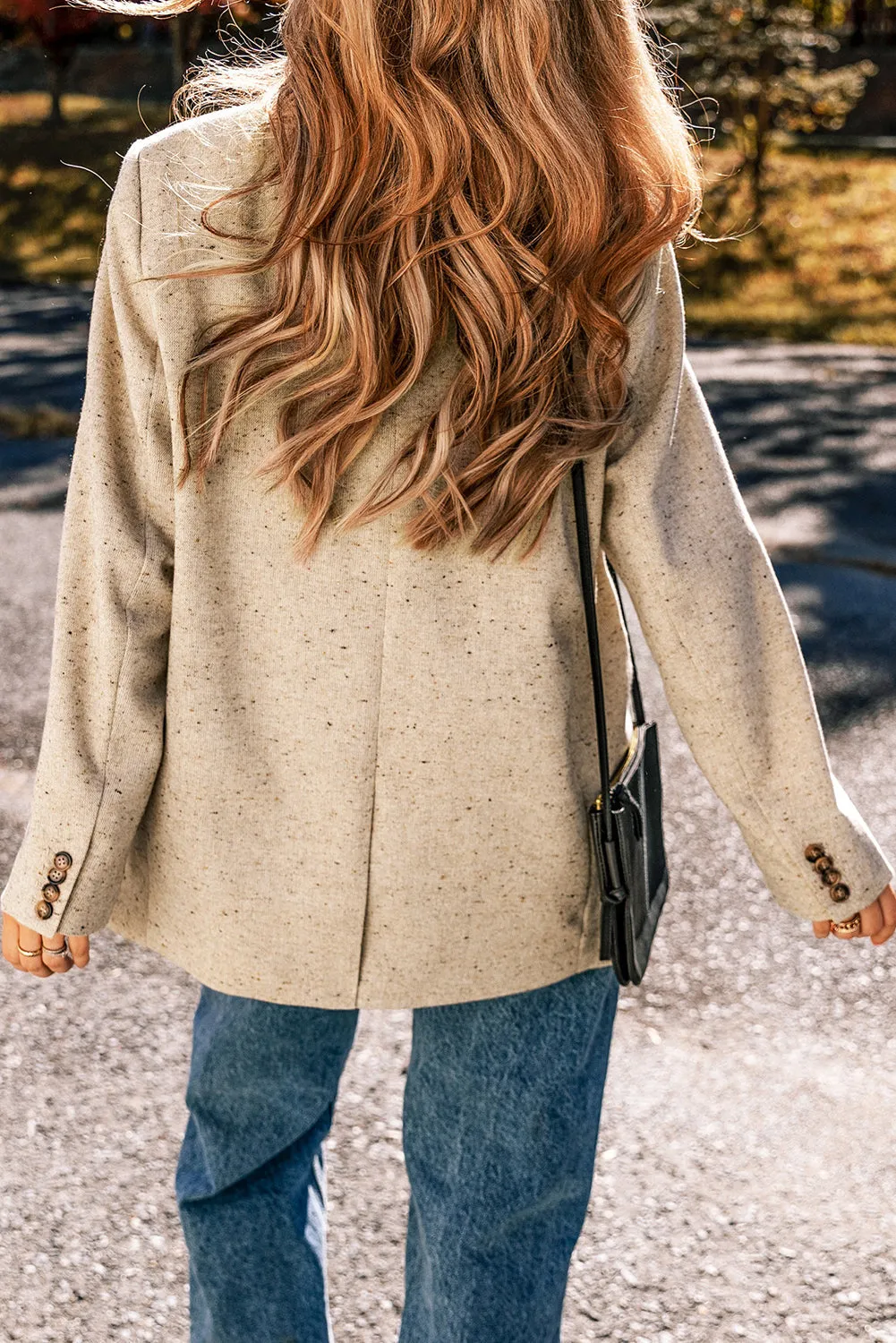 Beige Speckled Blazer Jacket