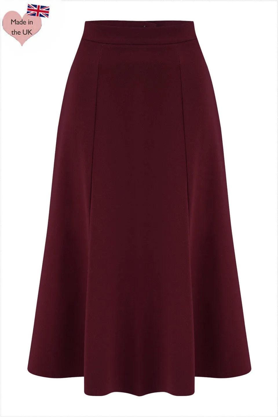 Bette Midi Skirt in Burgundy