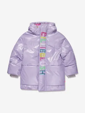 Billieblush Girls Logo Puffer Jacket in Lilac