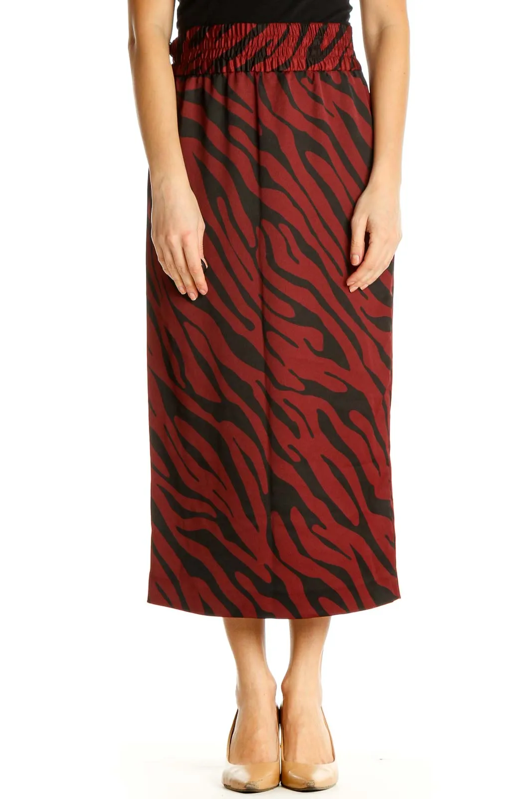 Black Animal Print Classic A-Line Skirt