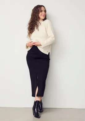 Black midi pencil Warm Jersey skirt