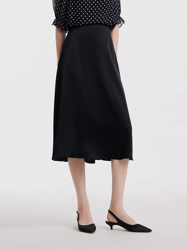 Black Triacetate A-line Skirt