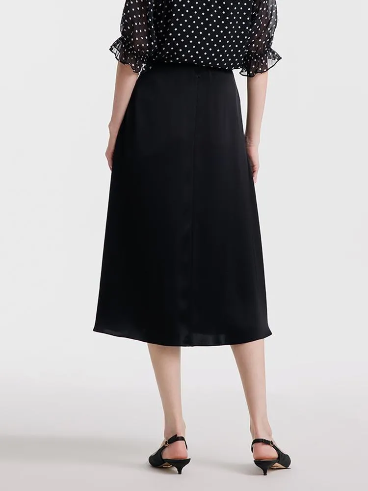 Black Triacetate A-line Skirt