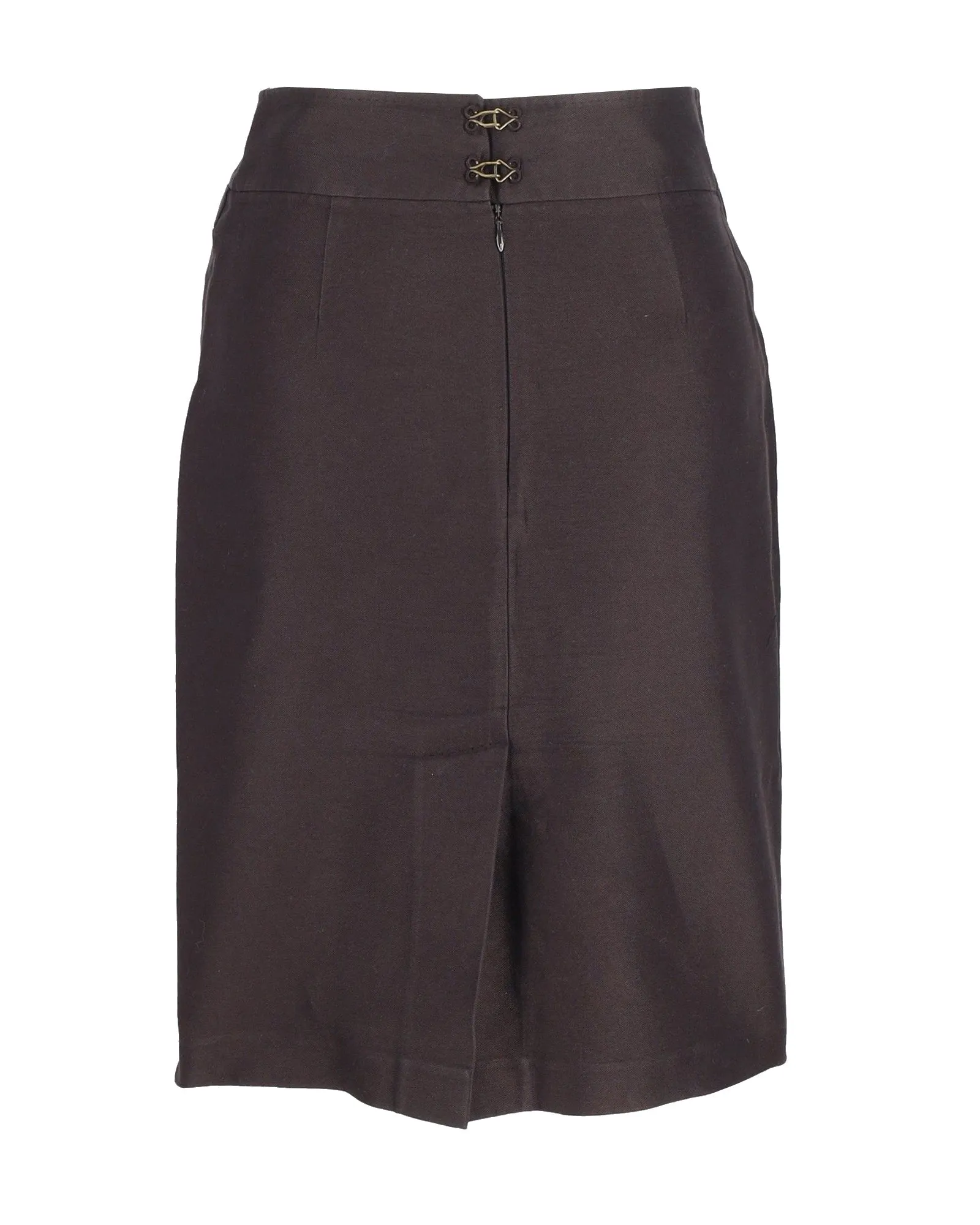 Bottega Veneta Knee-Length Pencil Skirt in Grey Cotton