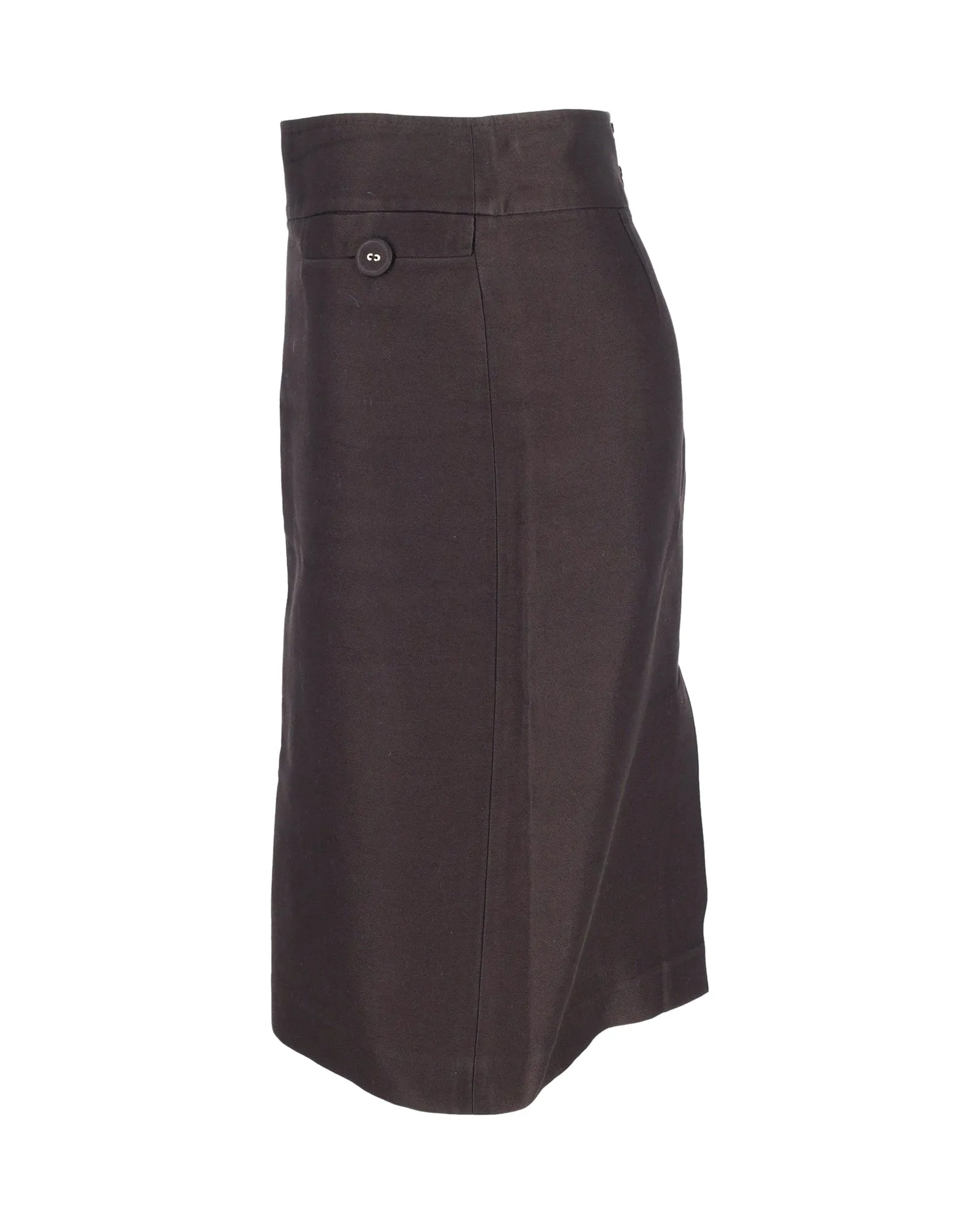 Bottega Veneta Knee-Length Pencil Skirt in Grey Cotton