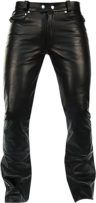 Brivon Men's Green Faux Leather Pants