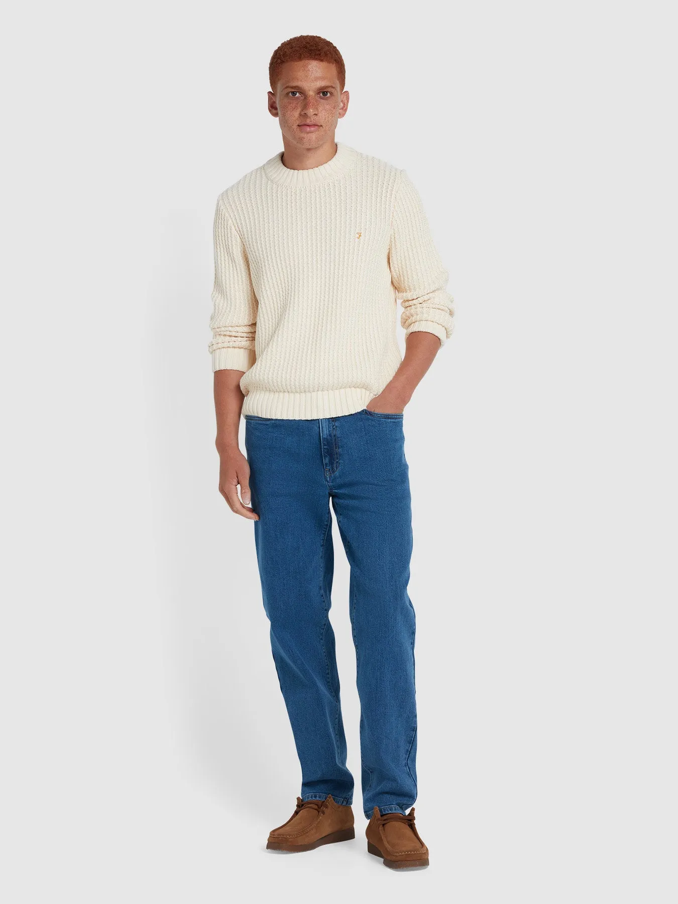 Burlington Fisherman Knit Sweater In Cream