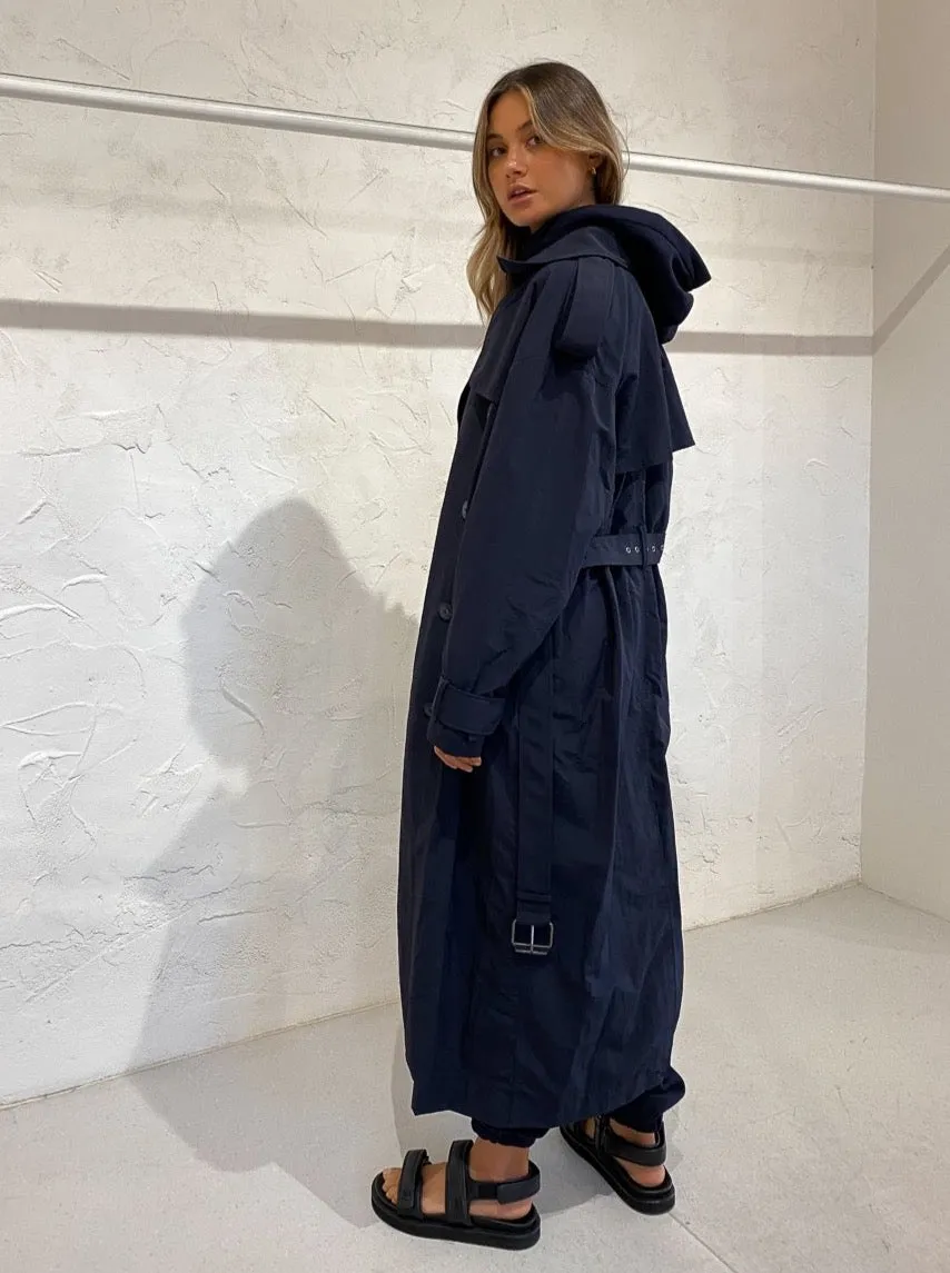 Camilla and Marc Talia Nylon Trench In Navy