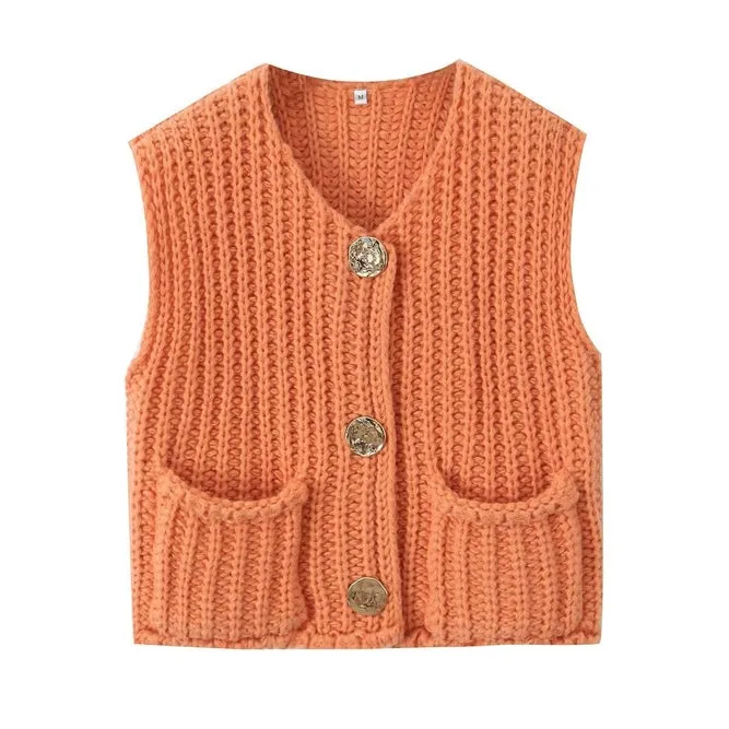 Chunky Needle Knitted Vest