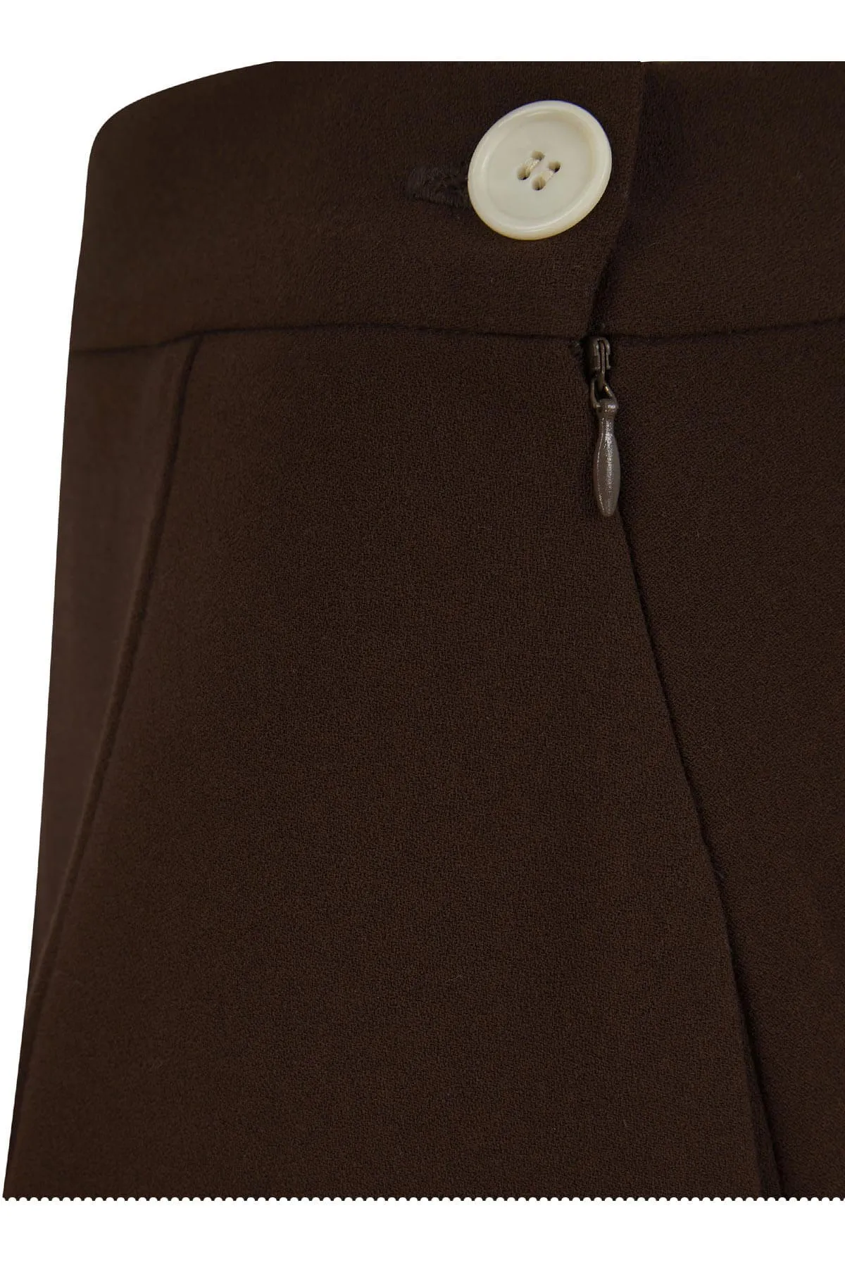 Classic 1940s Style A-Line Skirt in Brown