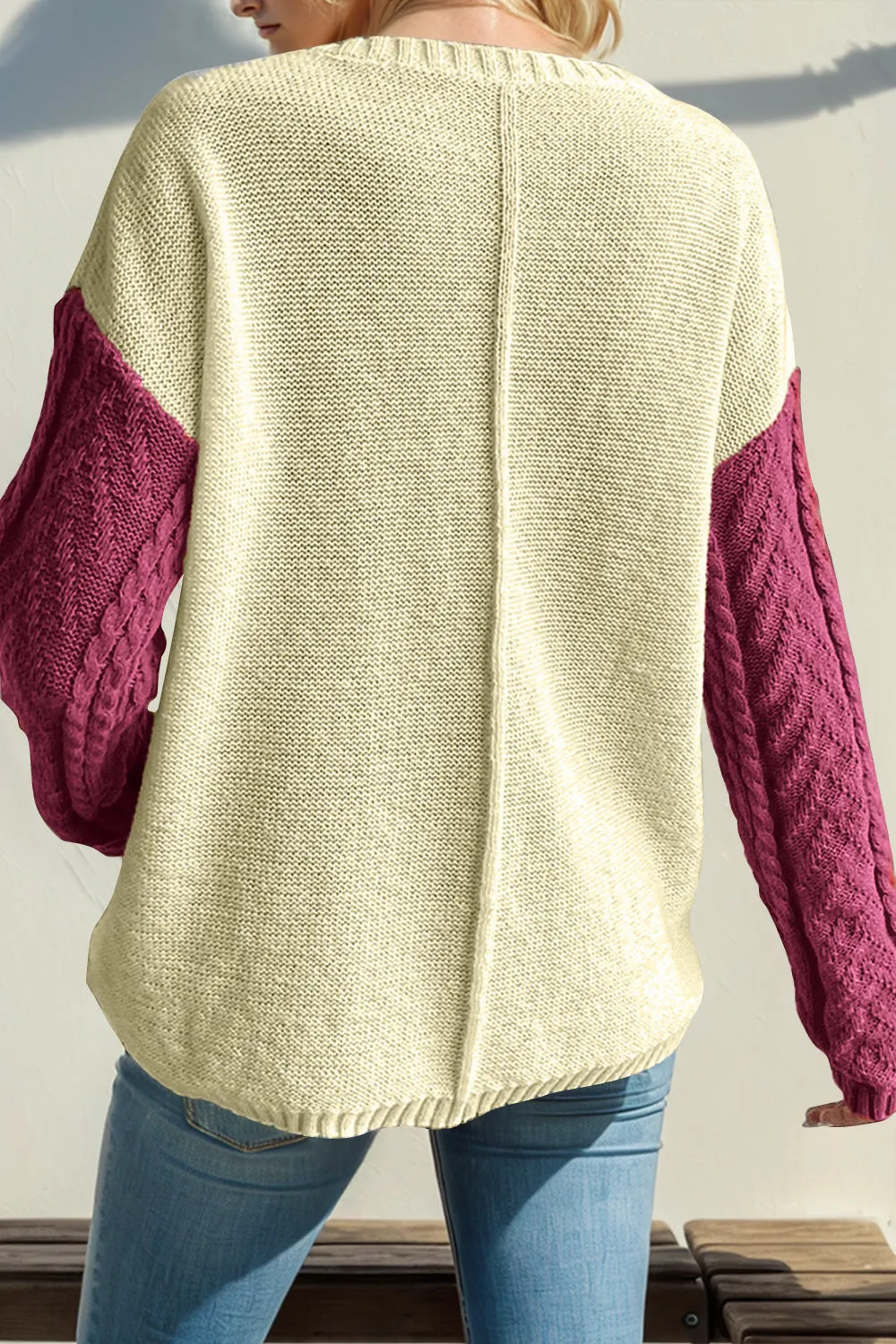 Colorblock Drop Shoulder Knitted Sweater