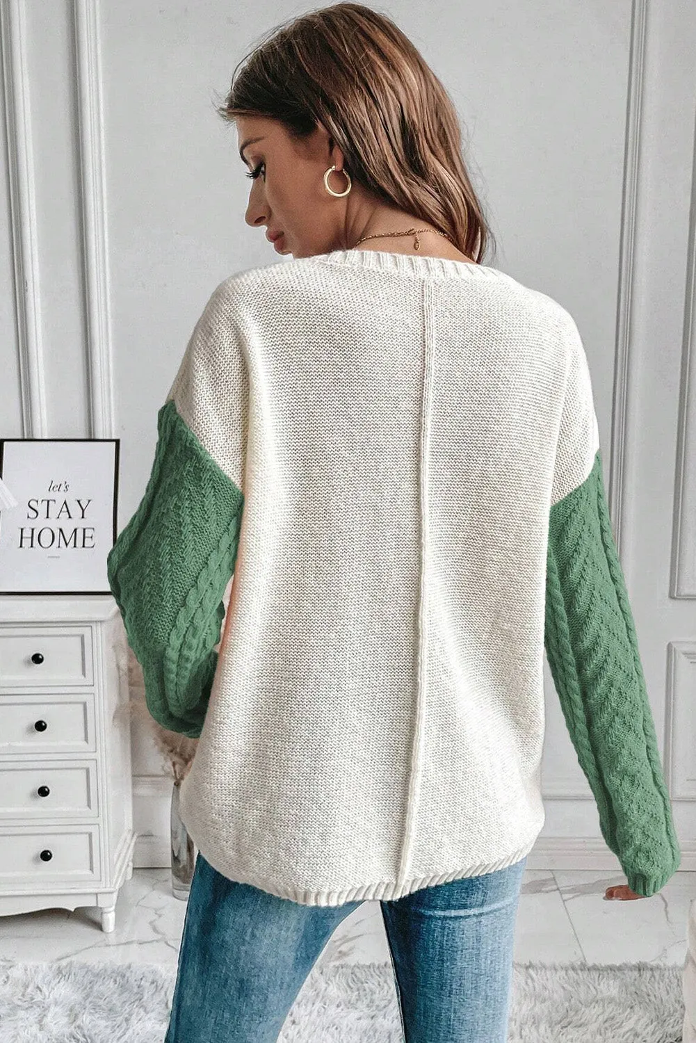 Colorblock Drop Shoulder Knitted Sweater