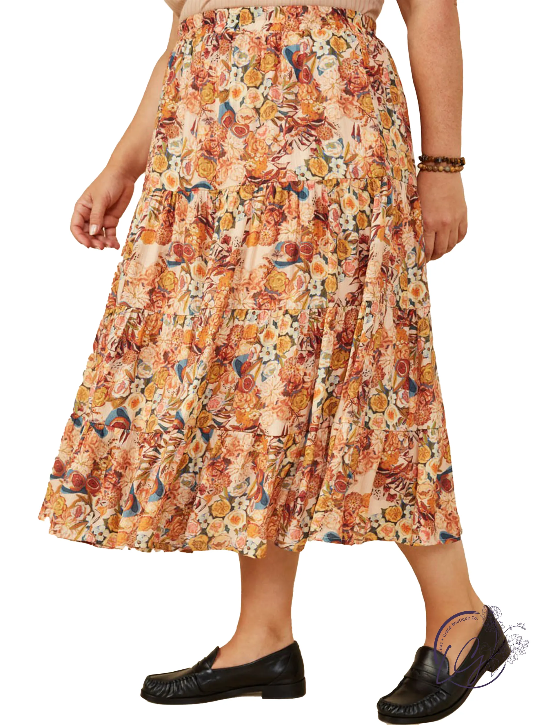 Curvy Fall Into The Sky Skirt