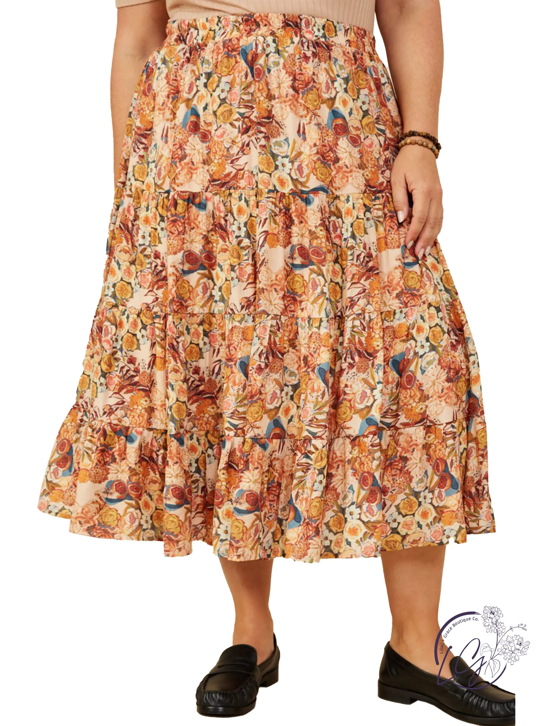 Curvy Fall Into The Sky Skirt