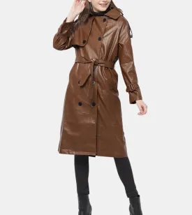 Eastlyn Women's Brown Trench Coat