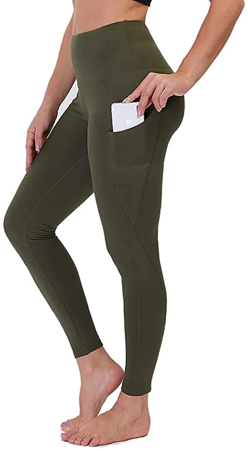 GAYHAY High Waist Yoga Pants with Pockets for Women - Soft Tummy Control 4 Way Stretch Capri Leggings for Workout Running