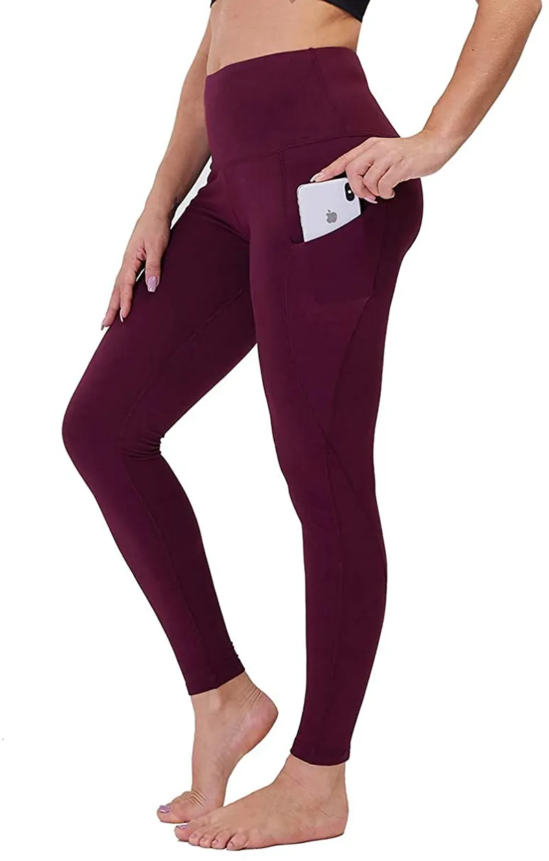 GAYHAY High Waist Yoga Pants with Pockets for Women - Soft Tummy Control 4 Way Stretch Capri Leggings for Workout Running