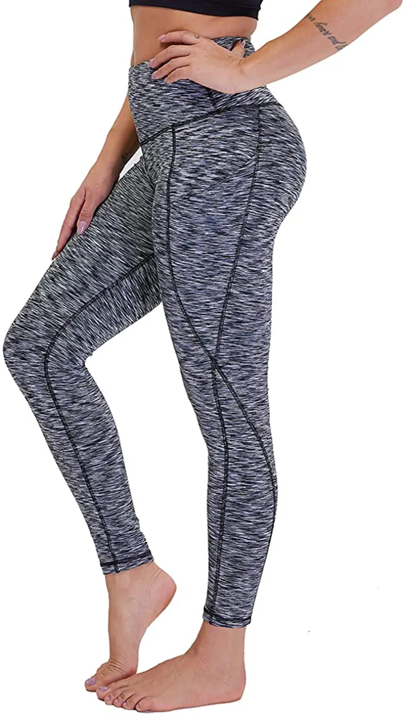 GAYHAY High Waist Yoga Pants with Pockets for Women - Soft Tummy Control 4 Way Stretch Capri Leggings for Workout Running