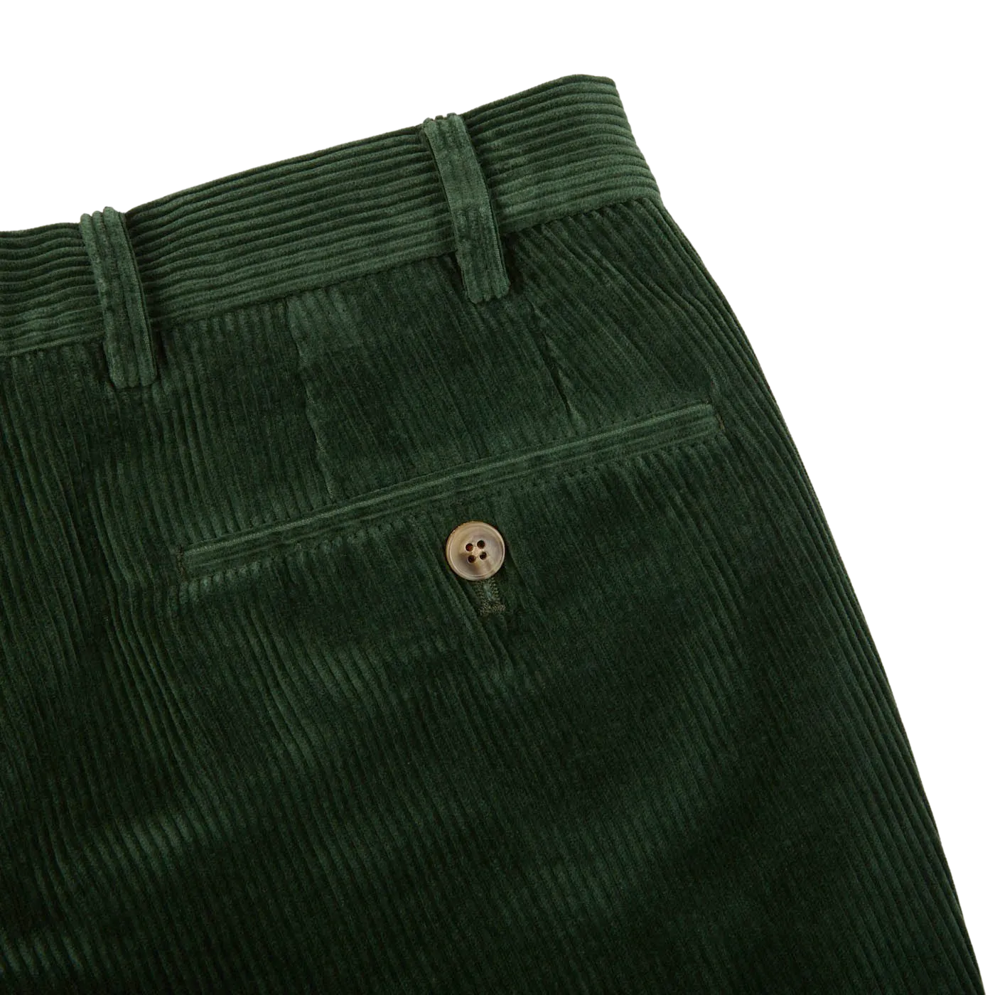 Green Cotton Corduroy Regular Fit Chinos