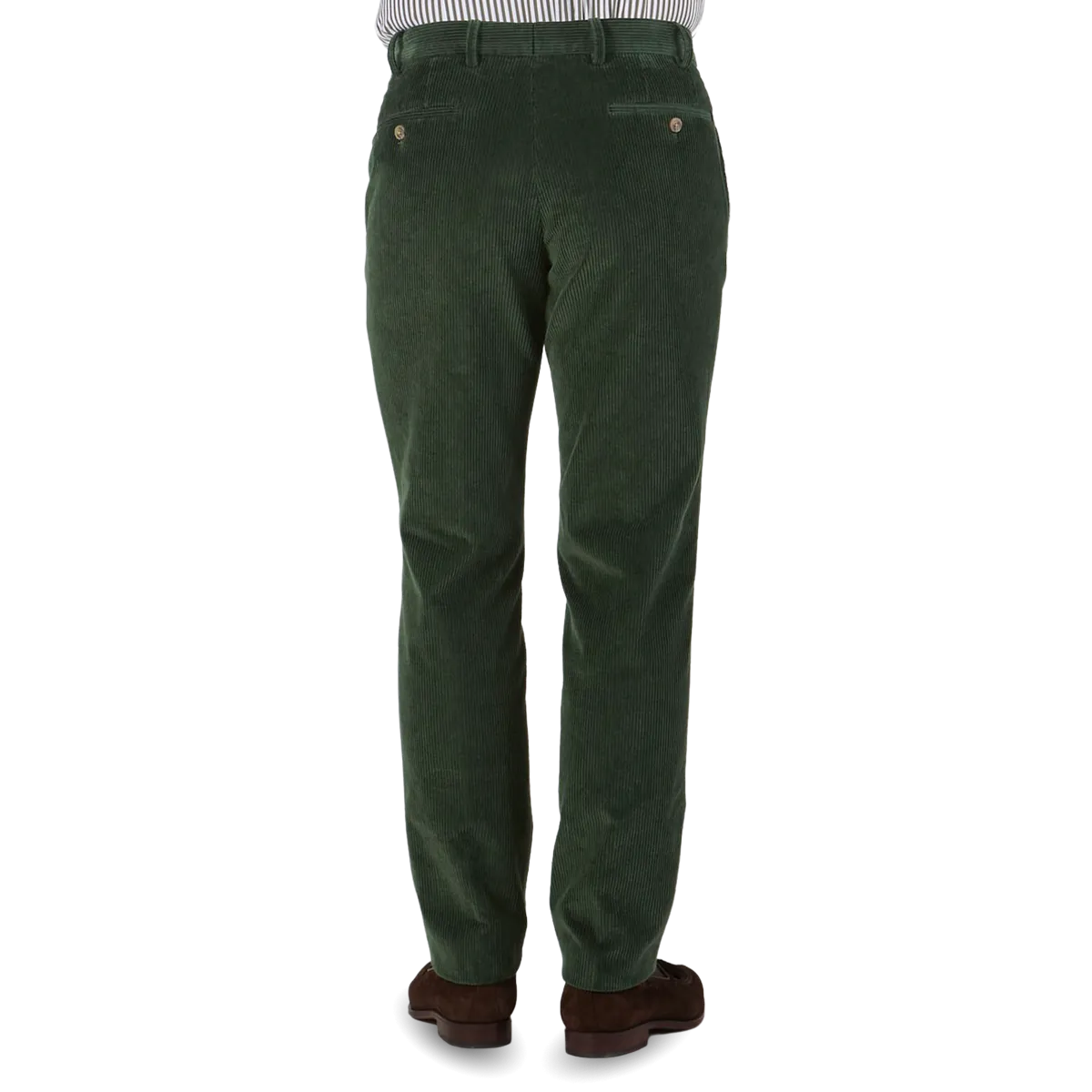 Green Cotton Corduroy Regular Fit Chinos