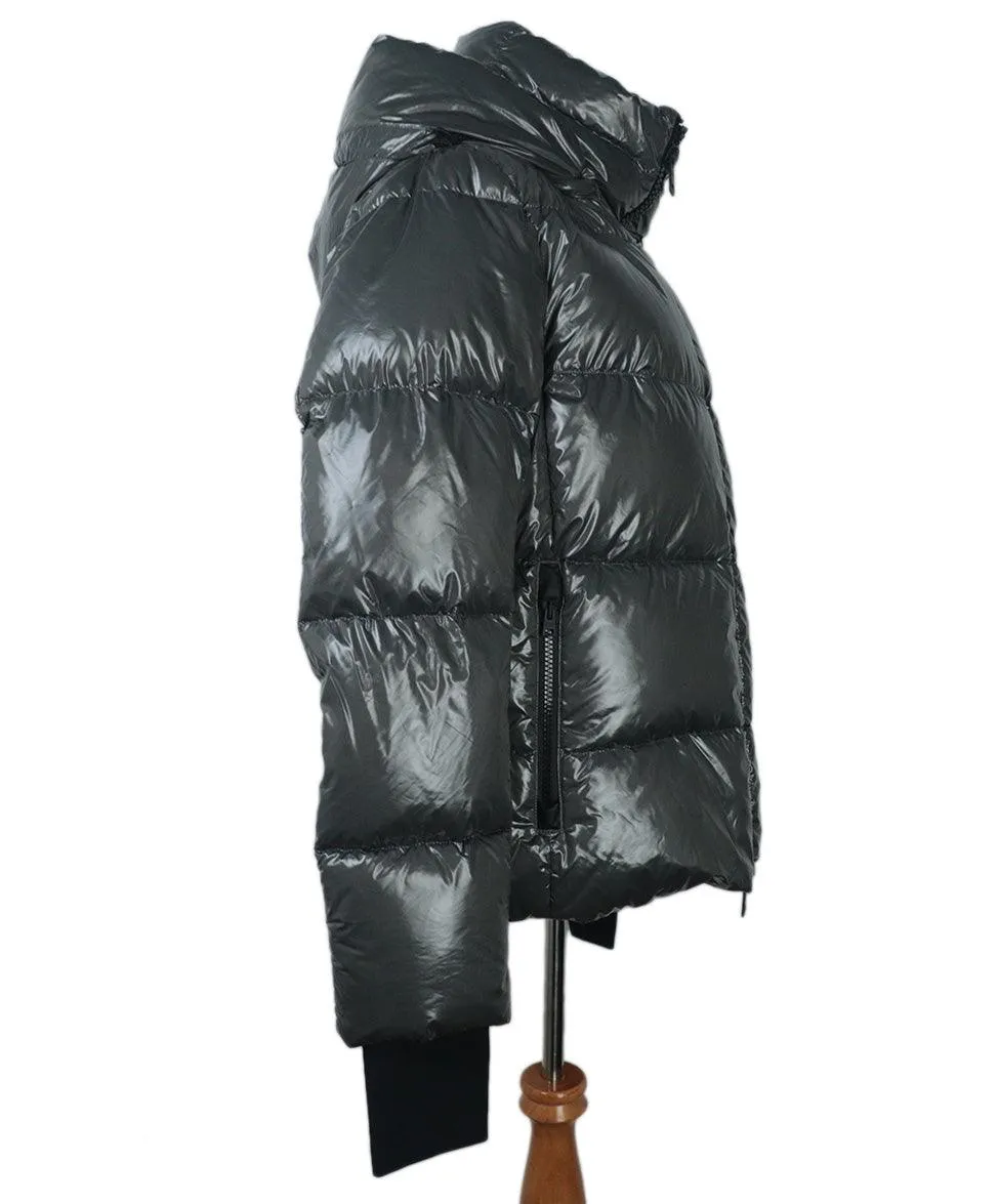 Herno Grey Glossy Puffer Coat sz 4