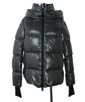 Herno Grey Glossy Puffer Coat sz 4