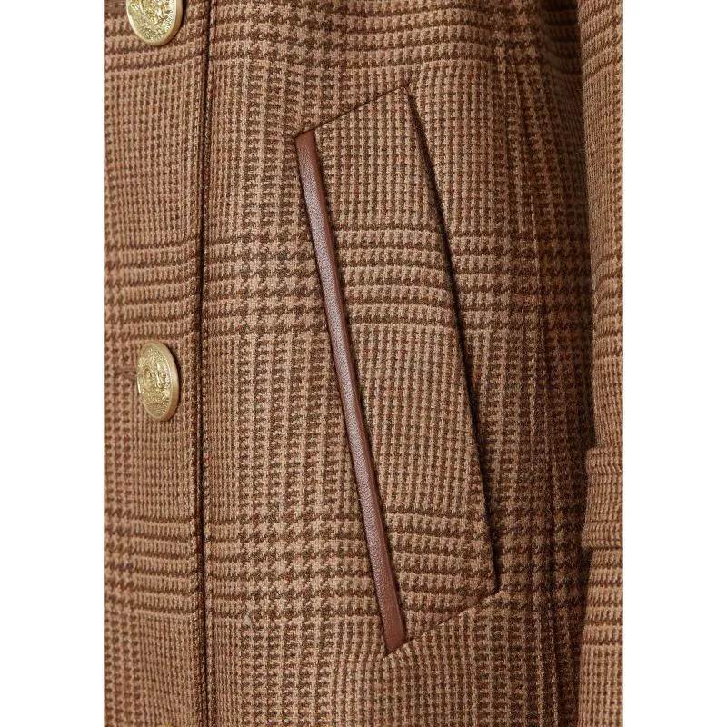 Holland Cooper Full Length Marlborough Ladies Tweed Trench Coat - Tawny