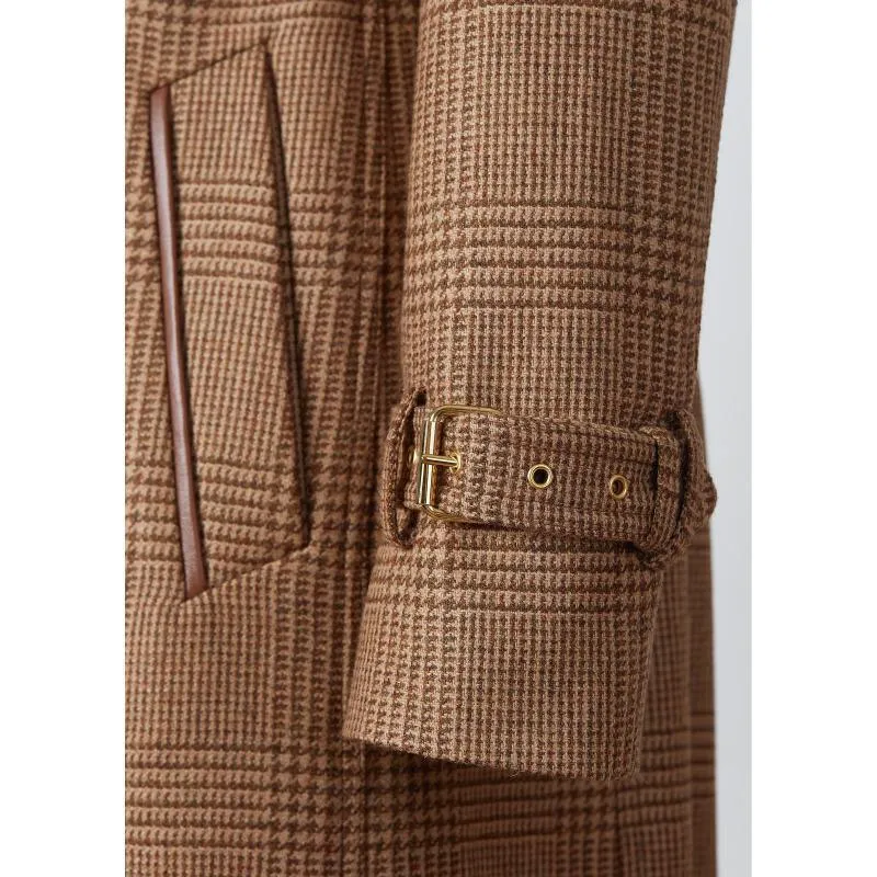 Holland Cooper Full Length Marlborough Ladies Tweed Trench Coat - Tawny