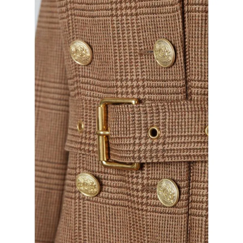 Holland Cooper Full Length Marlborough Ladies Tweed Trench Coat - Tawny