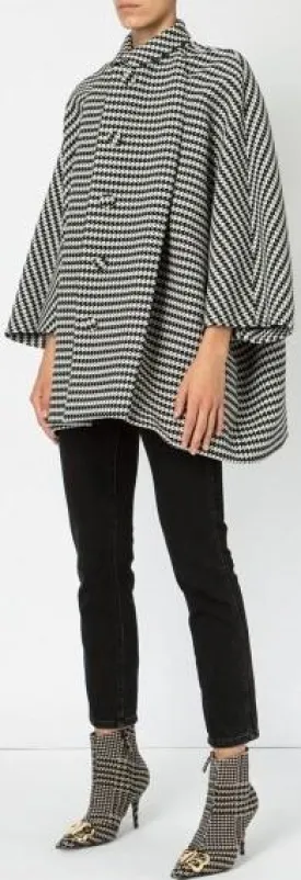 Houndstooth Patterned Coat