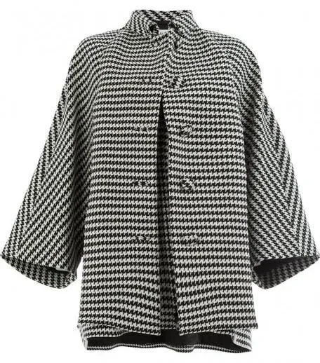 Houndstooth Patterned Coat