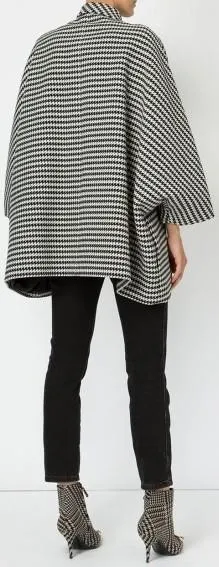 Houndstooth Patterned Coat