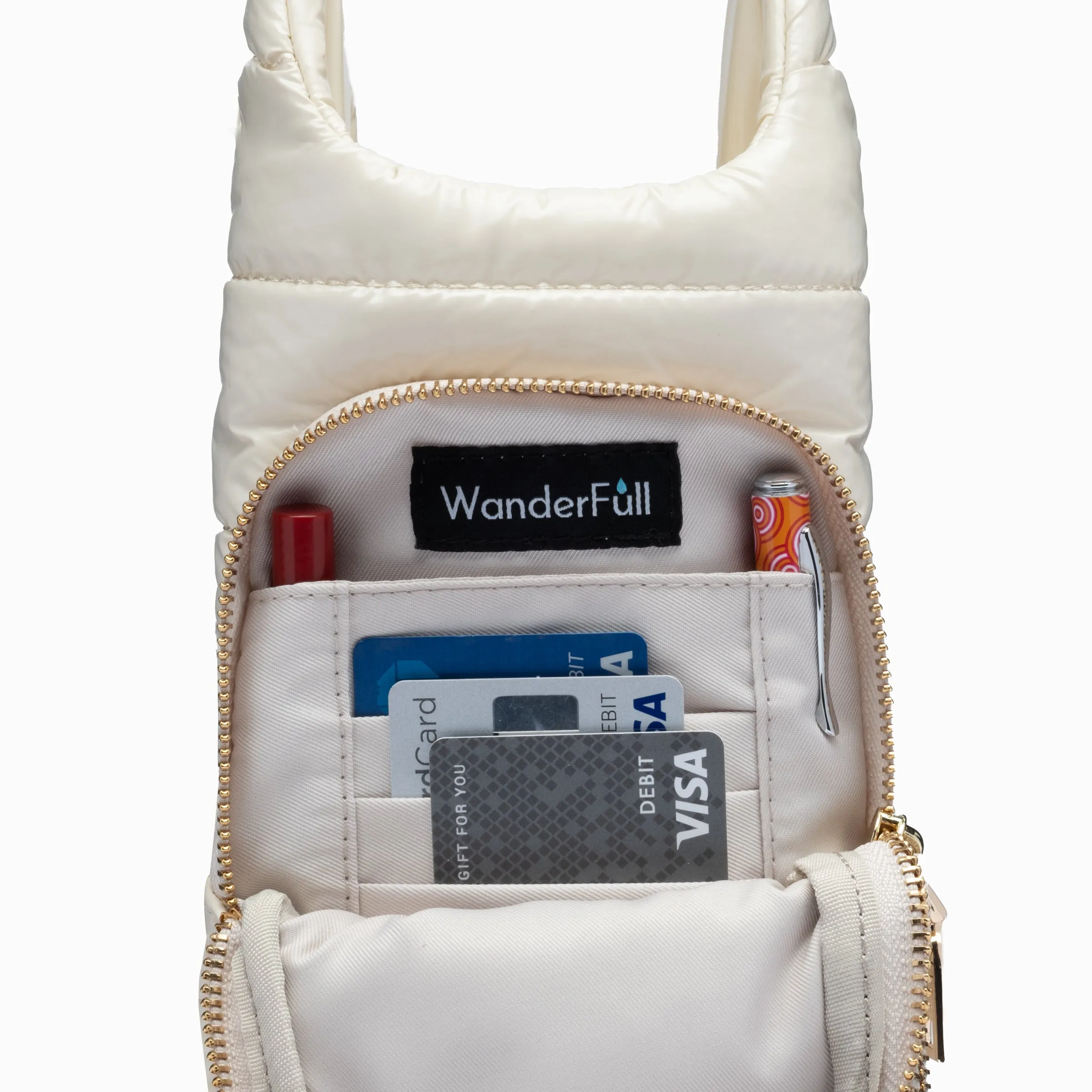 Ivory Glossy HydroBag® with Solid Matching Strap