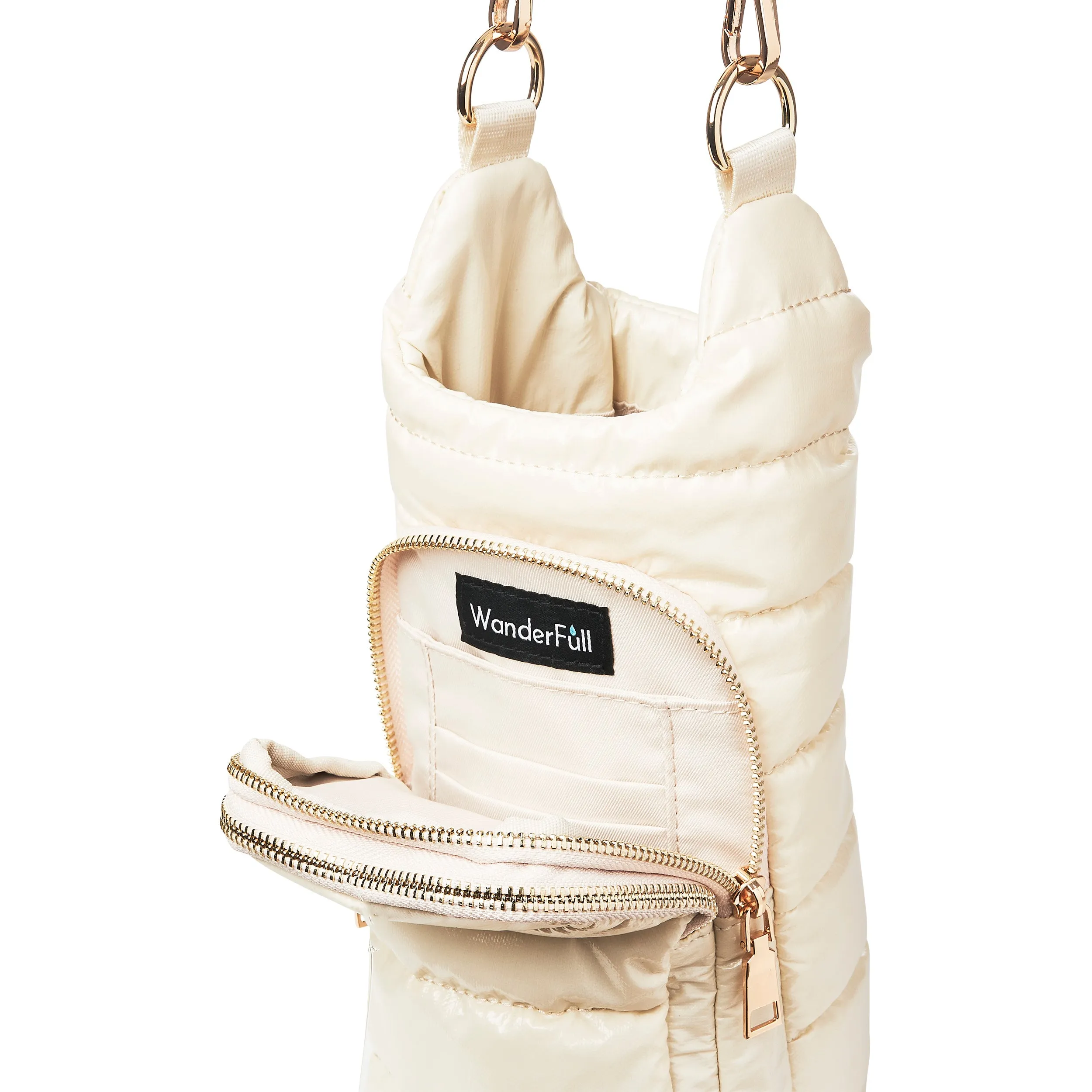 Ivory Glossy HydroBag® with Solid Matching Strap