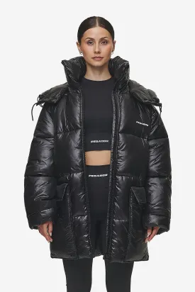 Izzy Light Glossy Short Puffer Coat Black