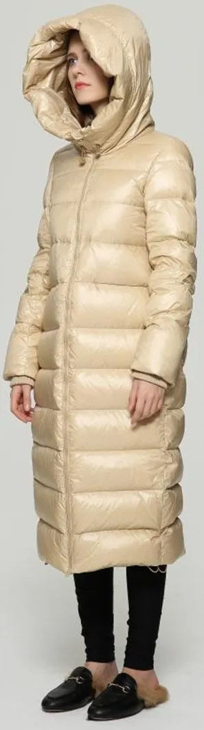 Long Glossy Puffer Down Coat