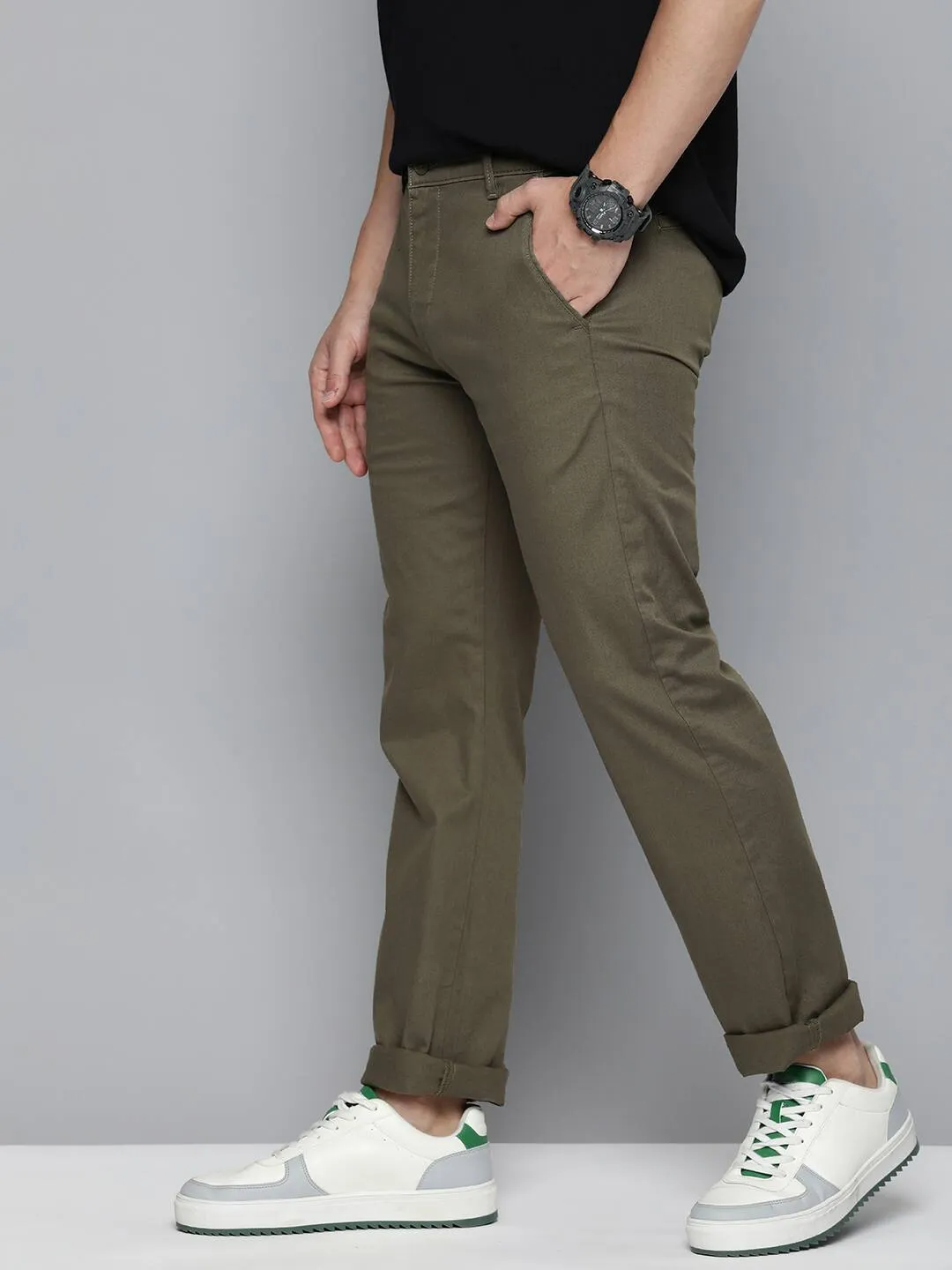 Men's Olive Slim Fit Chinos