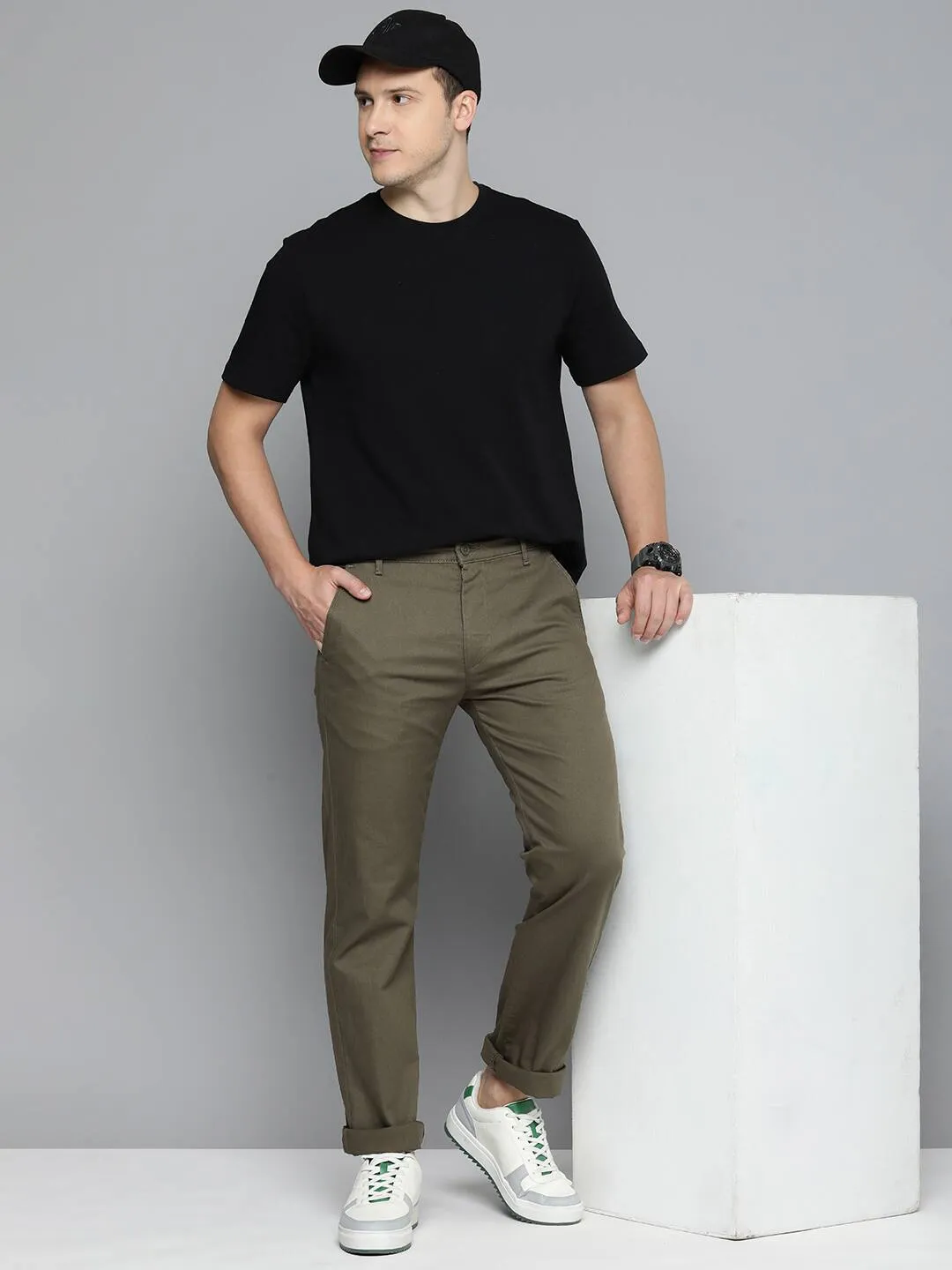 Men's Olive Slim Fit Chinos