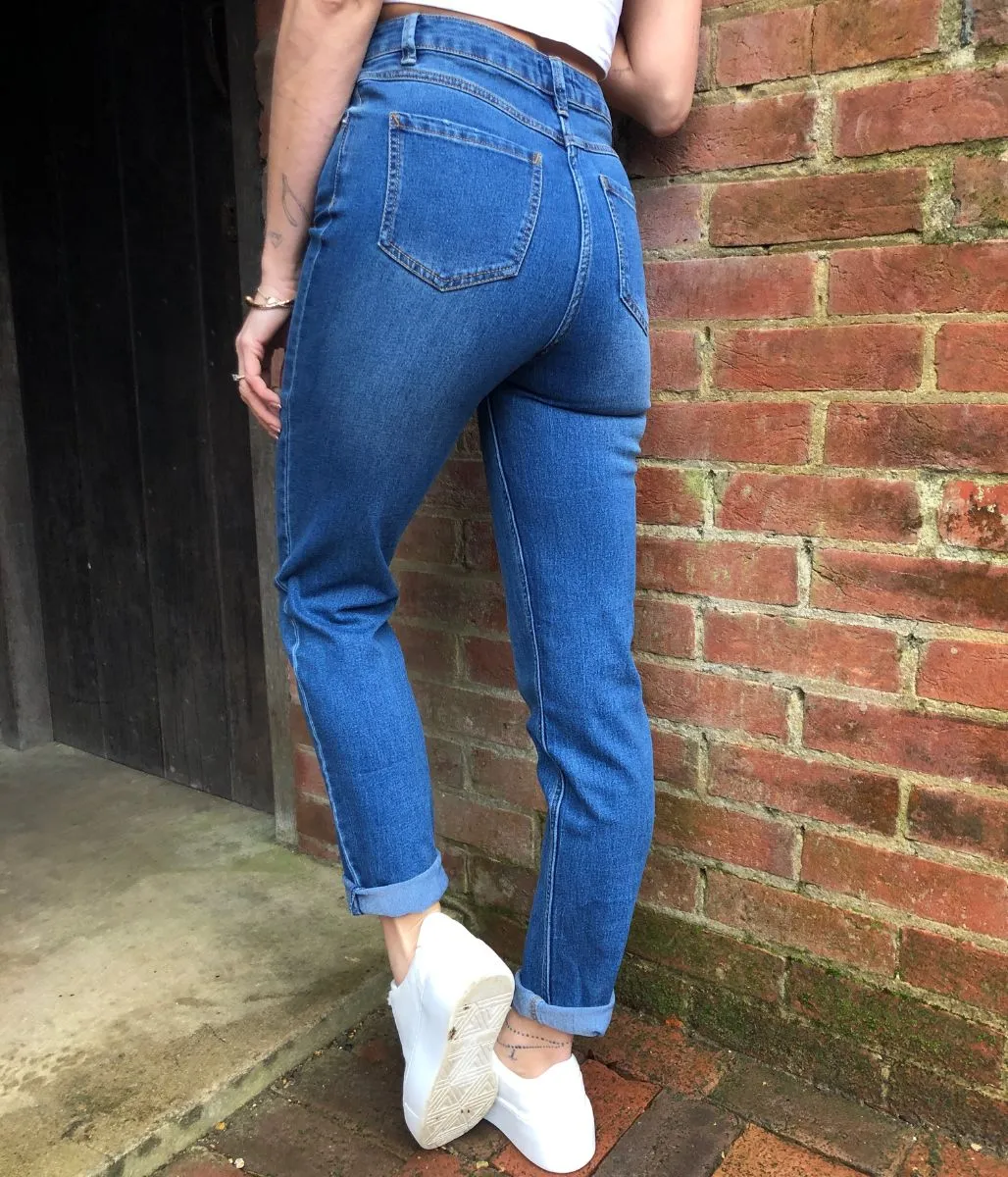 Mid Blue Straight Leg Jeans