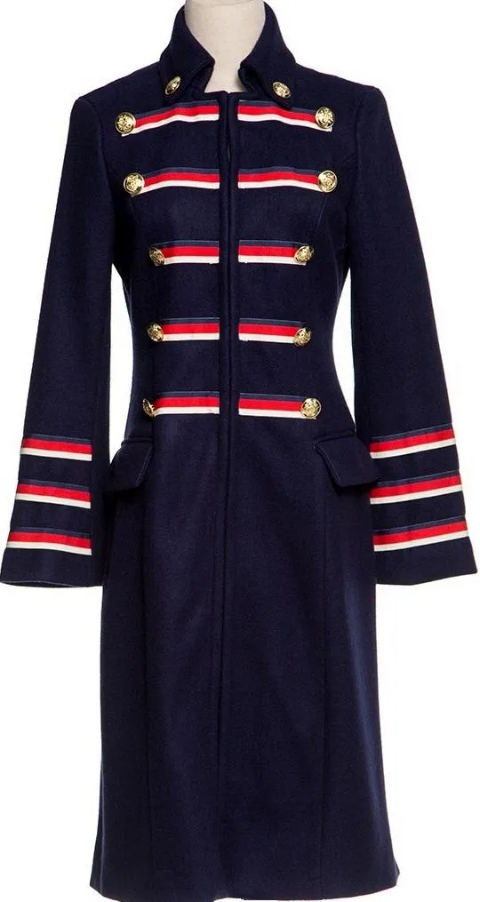 Military-Style Wool-Blend Coat