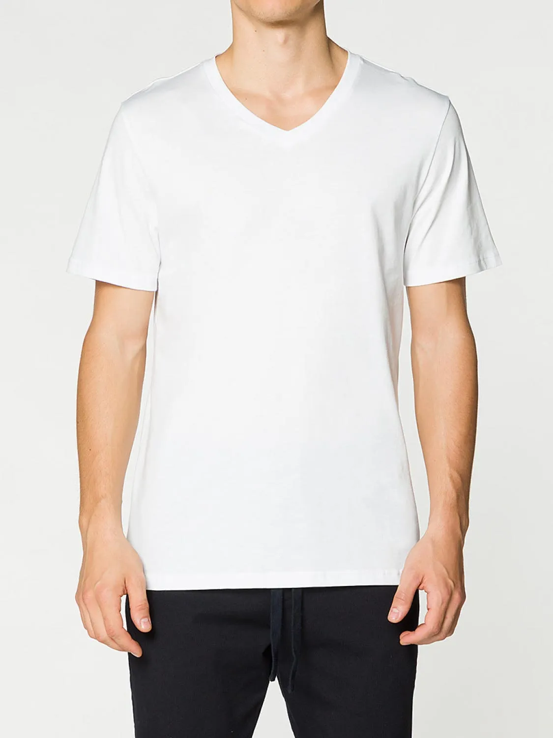 Modal Blend V-neck T-shirt White