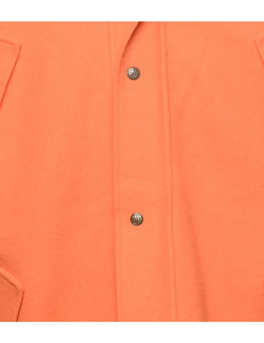 Orange Wool Coat - L