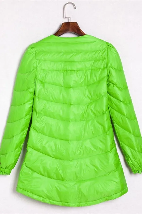 Outdoor Down Wear Simple Cheap Green Women Warm Down Jacket D13