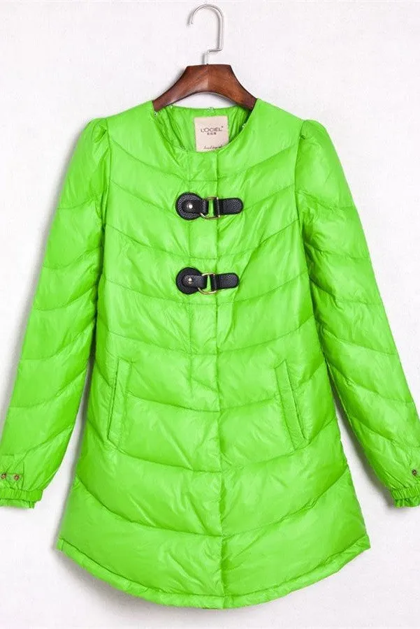 Outdoor Down Wear Simple Cheap Green Women Warm Down Jacket D13